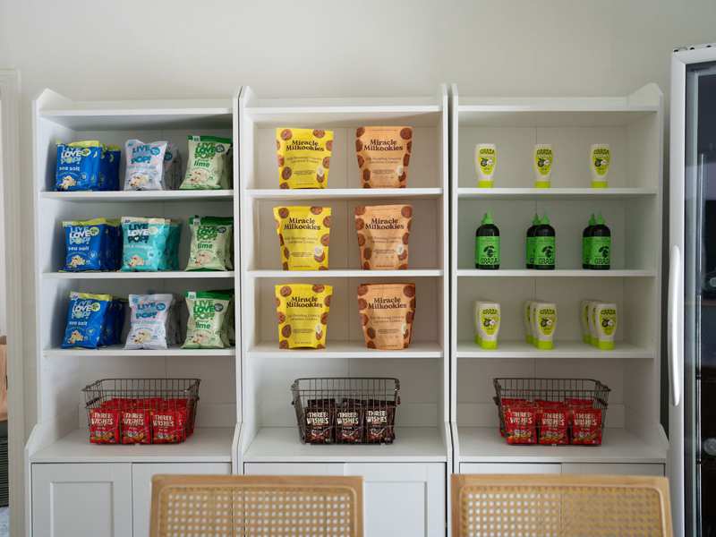 Café shelves stocked with female-founded brands